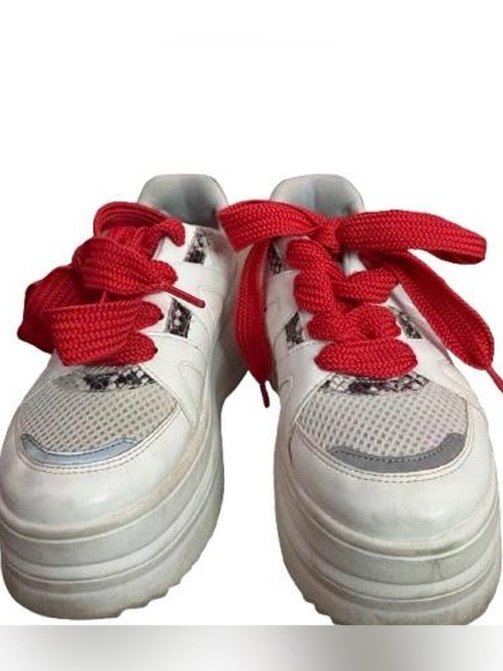 Steve Madden White Sneakers with Red Laces